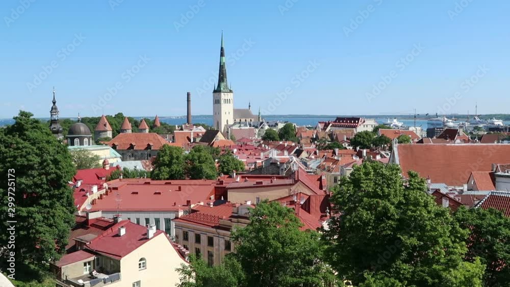 Tallinn, Estonia, view of the old town skyline from the hill Tallinn, Estonia, view of the old town skyline from the hill
