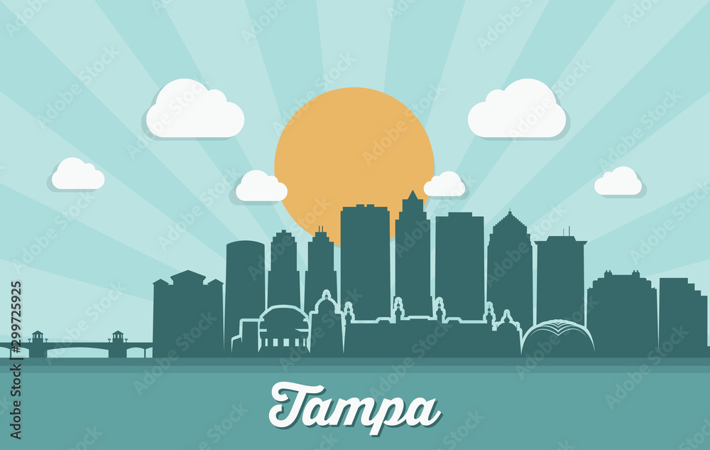Tampa skyline - Florida - United States of America - USA - vector illustration