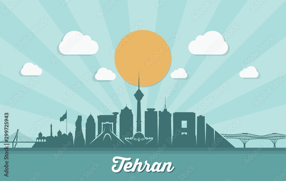 Tehran skyline - Iran - vector illustration