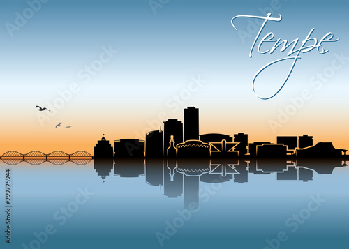 Tempe skyline - Arizona, United States of America, USA - vector illustration