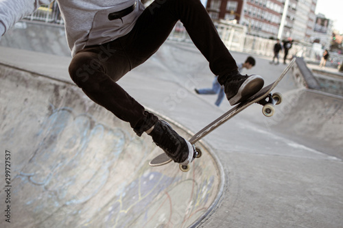 Skateboarding on street