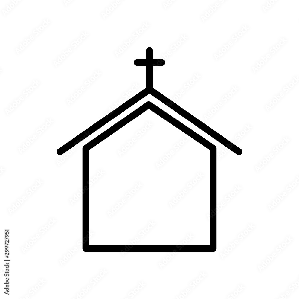 Church building icon vector design template