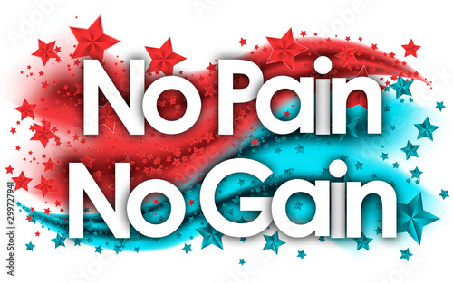 Wallpaper Mural no pain no gain words in stars colored background