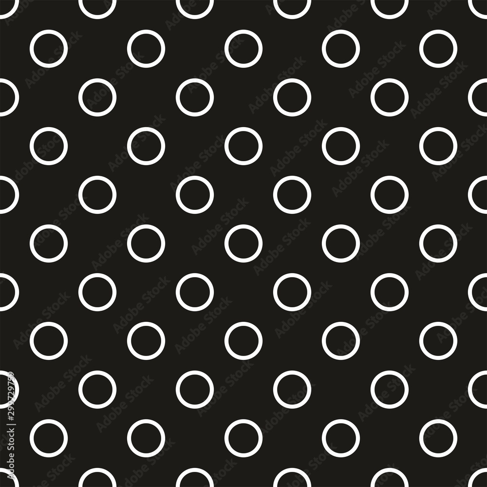 Tile vector pattern with black and white dots seamless background