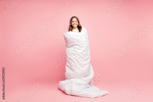Fényképezés Full length body size view of her she nice attractive cute cheerful cheery wavy-