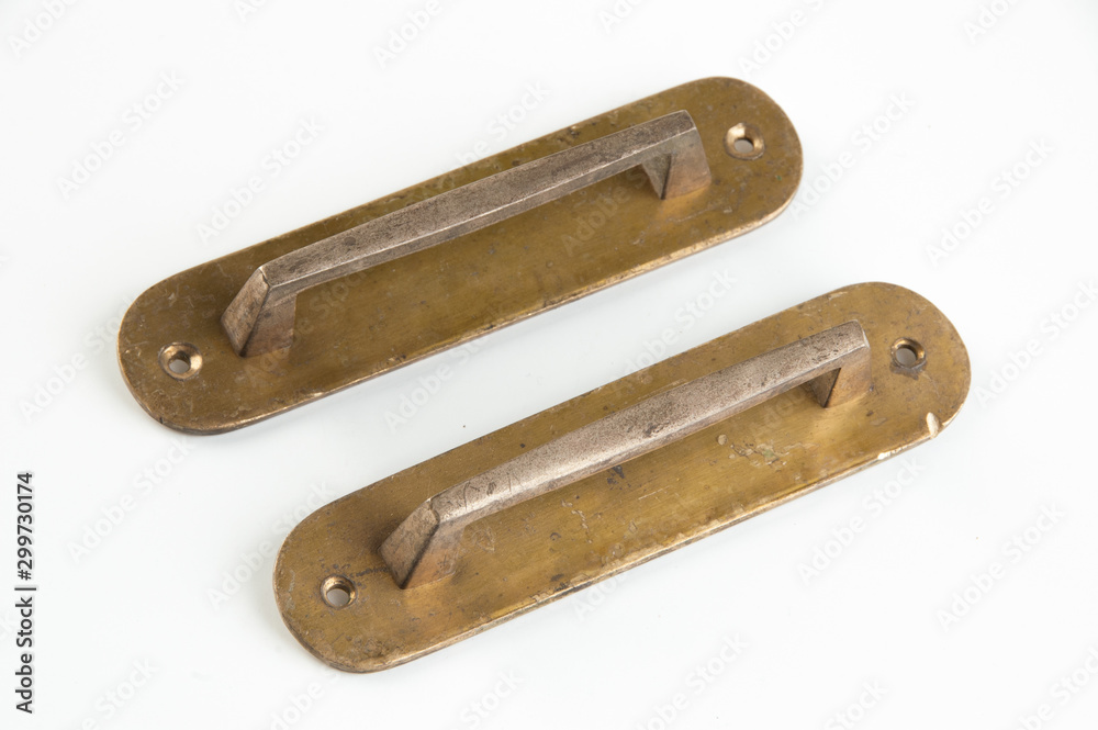 Vintage brass door handles