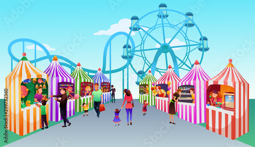 People at fait flat vector illustration