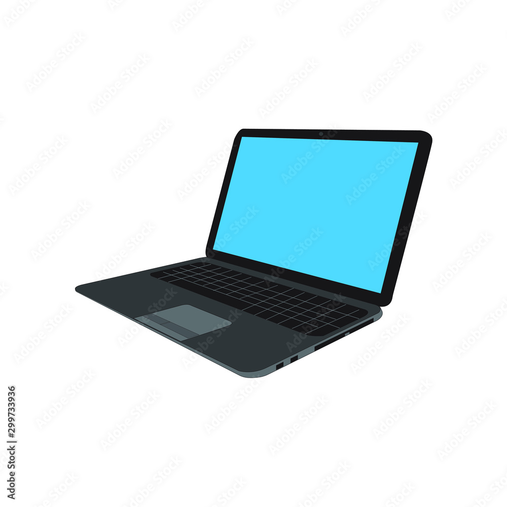 Laptop. Isolated on a white background. Vector flat icon. There is a place for text. Copy space. Laptop. Isolated on a white background. Vector flat icon. There is a place for text. Copy space.