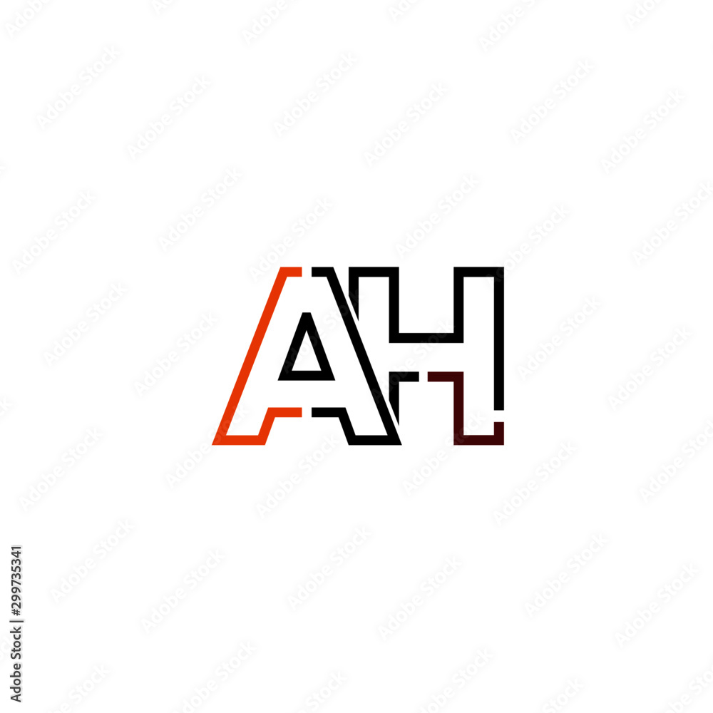 Letter AH logo icon design template elements Letter AH logo icon design template elements