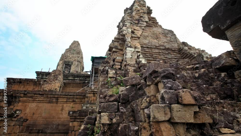 4K, Pre Rup Prasat is an ancient Hindu temple in Angkor Wat. Archaeological temples in Siam Reap, historic area in Cambodia. The East Baray was built by sandstone, heritage of Khmer Empire.-Dan 4K, Pre Rup Prasat is an ancient Hindu temple in Angkor Wat. Archaeological temples in Siam Reap, historic area in Cambodia. The East Baray was built by sandstone, heritage of Khmer Empire.-Dan