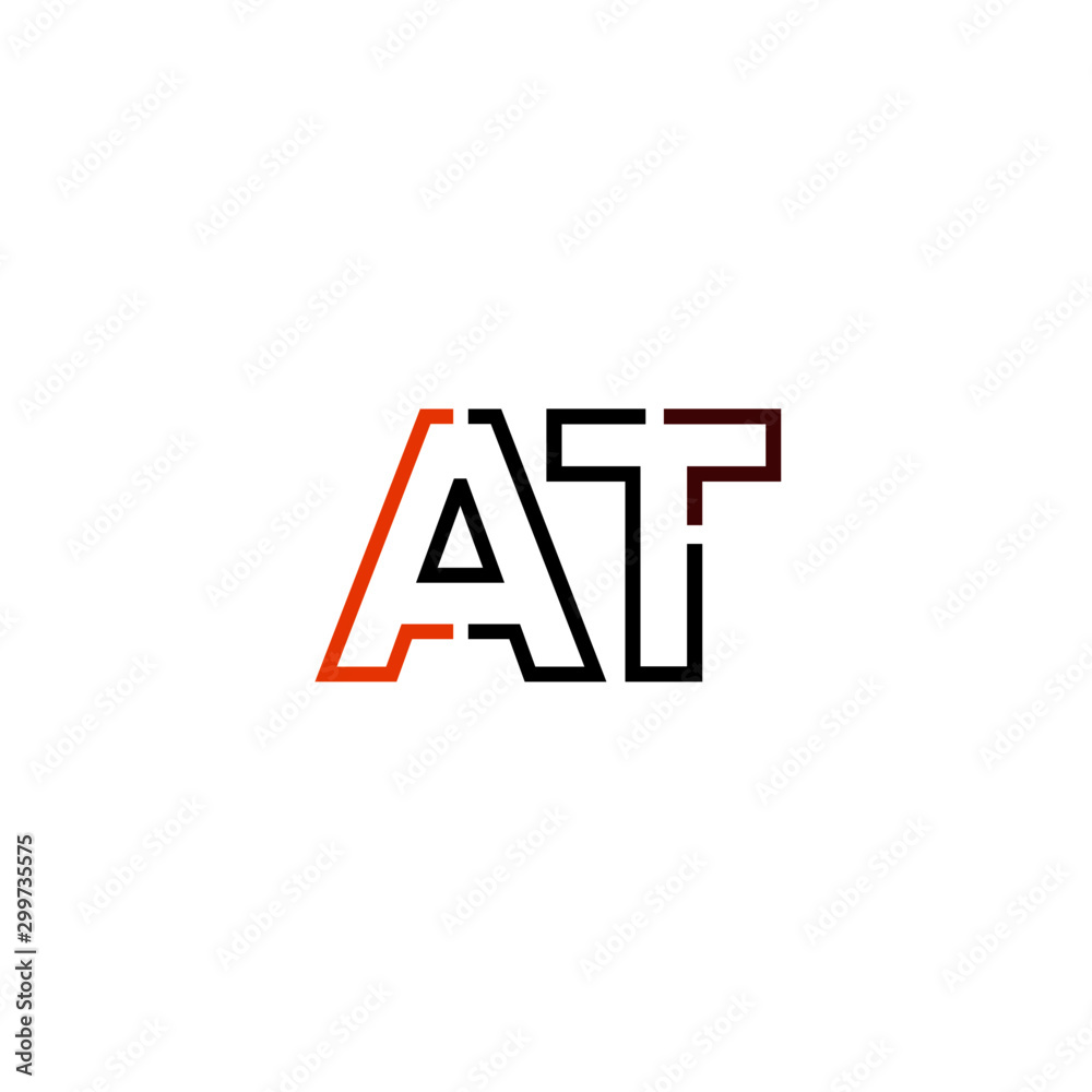Letter AT logo icon design template elements Letter AT logo icon design template elements