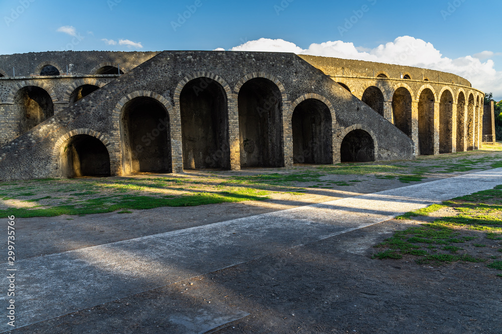 The Amphitheater of Pompeii is the oldest among those known from the Roman times, Campania, Italy