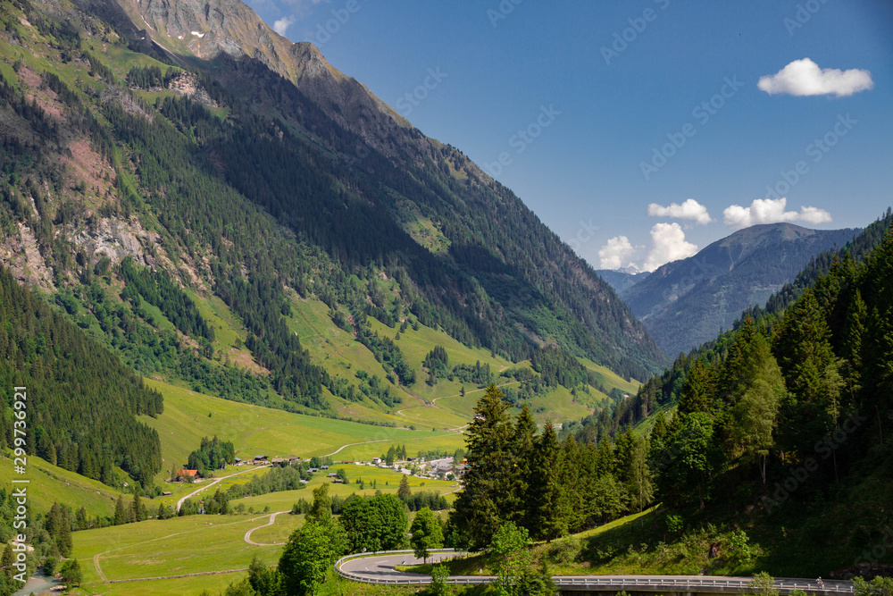 A beutiful landscape in the mountains. A footpath for mountaineers and hikers with a beautiful view over the summits of the Alps. A beutiful landscape in the mountains. A footpath for mountaineers and hikers with a beautiful view over the summits of the Alps.