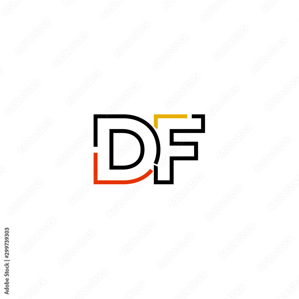 Letter DF logo icon design template elements
