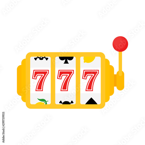 777 jackpot icon, vector casino gambling, machine slot