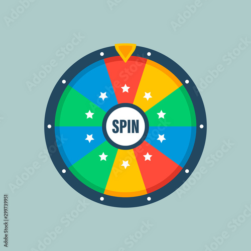 Wheel of fortune. Circle spin vector background. Isolated vector illustration. Modern vector illustration. Vector leisure background template. photo