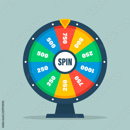 Wheel of fortune. Circle spin vector background. Isolated vector illustration. Modern vector illustration. Vector leisure background template.