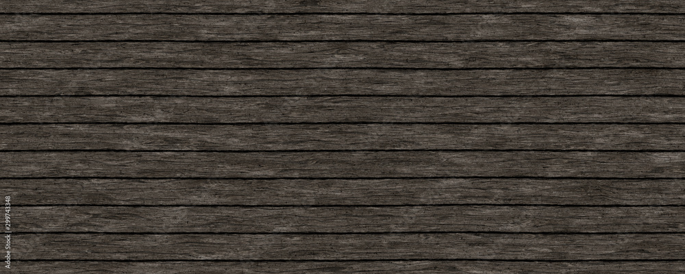 Fototapeta premium Dark brown weathered wood floor texture background