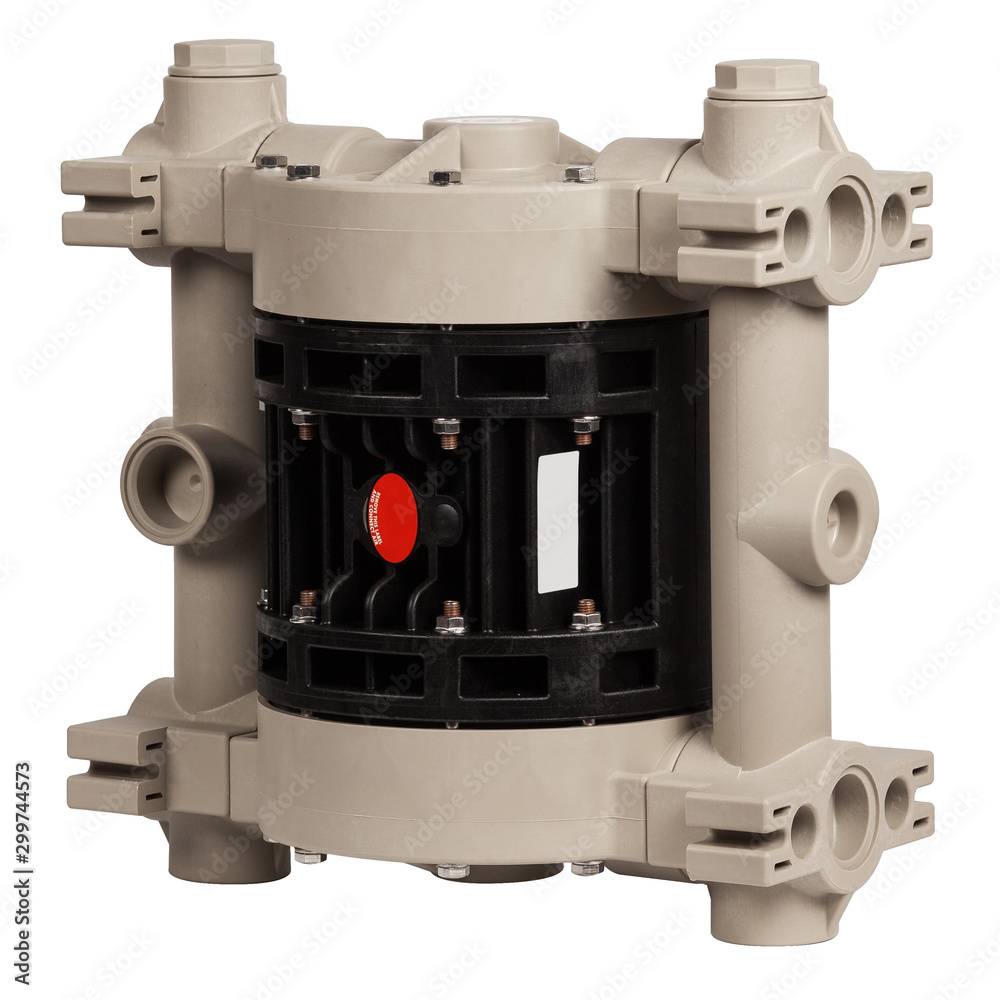 Fototapeta premium Industrial double diaphragm pump isolated on white background