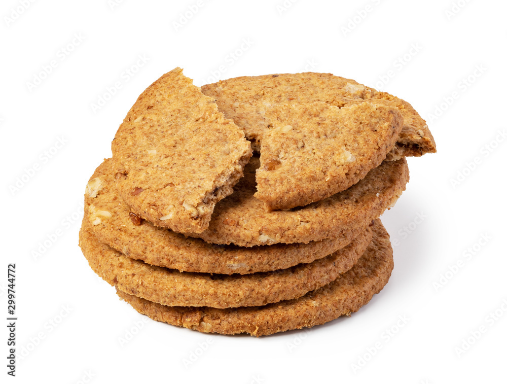 Oatmeal Cookie on a white background