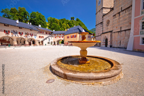 Berchtesgaden town square and historic architecture view photo