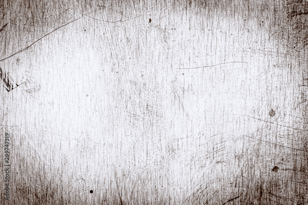 Obraz premium Scratched dirty dusty copper plate texture, black and white image.