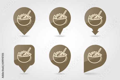 Salad bowl pin map icon. Harvest. Thanksgiving