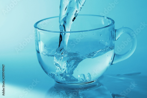 Mineral water in transparent glass