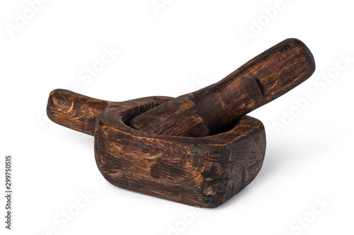 Photo Mortar And Pestle With Pepper And Spices