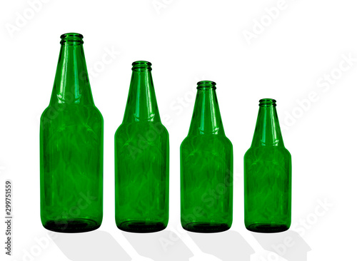 Green bottle isolated on white background