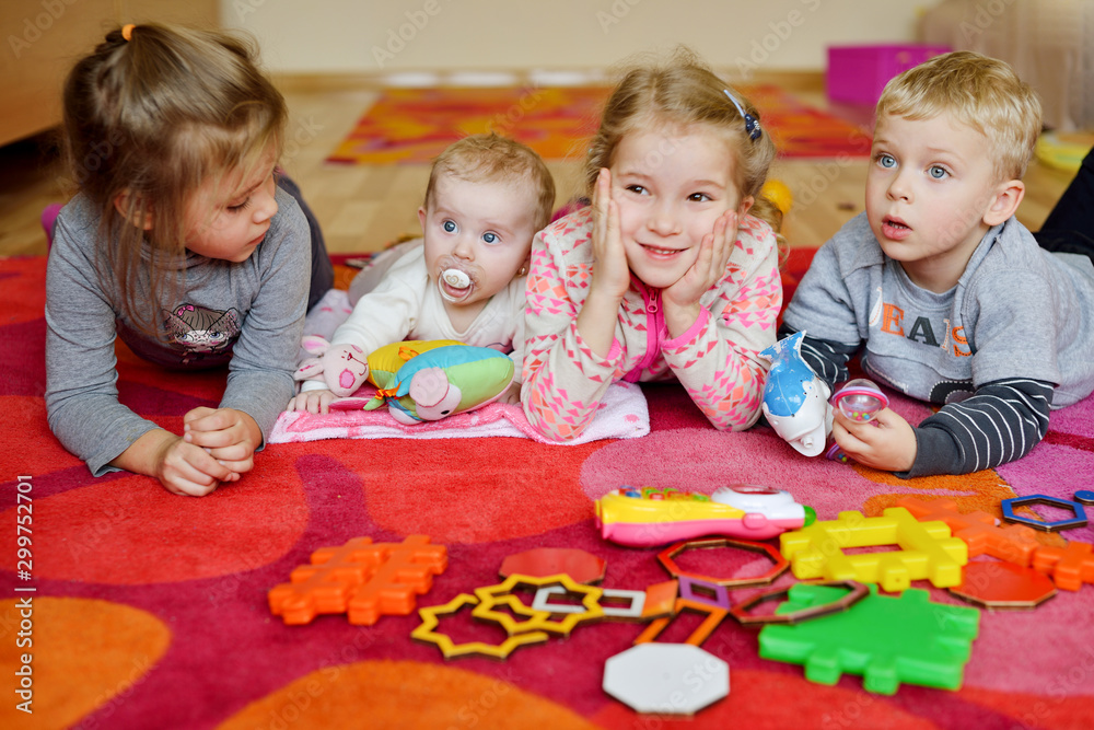 baby and children in kindergarten baby and children in kindergarten