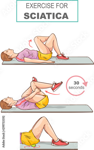 Vector illustration of a  Exercises  Sciatica