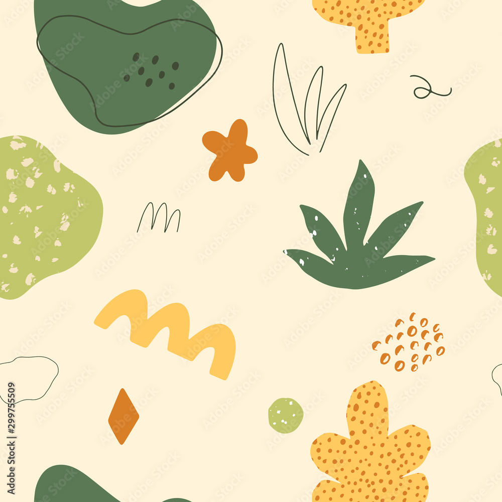 Abstract vector doodle seamless pattern. Hand drawn shapes, objects and textures in contemporary style. Abstract vector doodle seamless pattern. Hand drawn shapes, objects and textures in contemporary style.