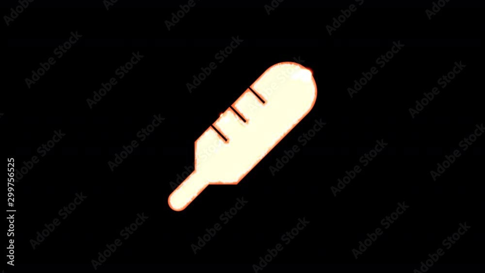 Symbol thermometer burns out of transparency, then burns again. Alpha channel Premultiplied - Matted with color black Symbol thermometer burns out of transparency, then burns again. Alpha channel Premultiplied - Matted with color black