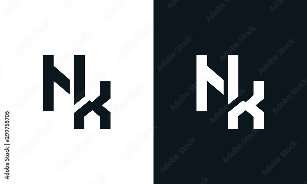Minimalist abstract letter NX logo. This logo icon incorporate with two ...