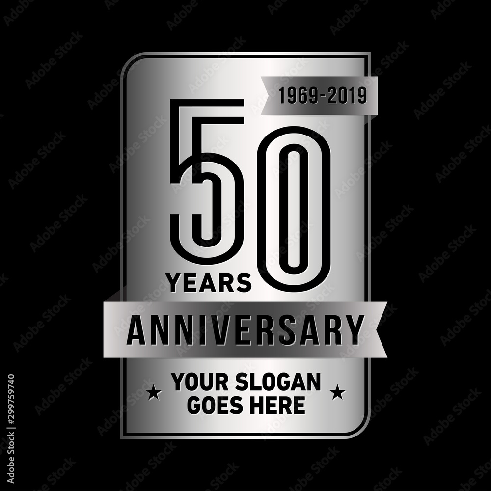 50 years anniversary design template. Fifty years celebration logo ...