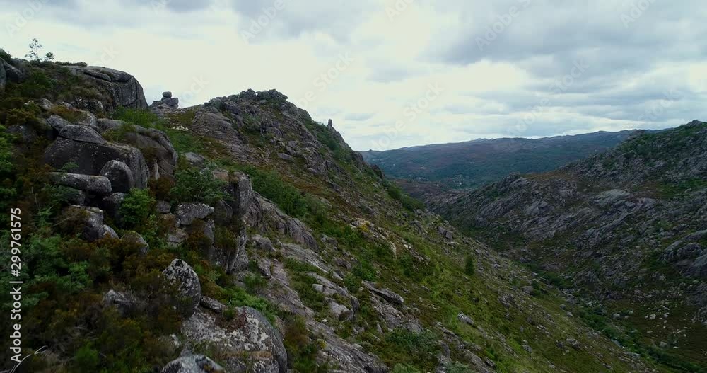 Aerial view of the mountains near the village of Castro Laboreiro at the Peneda Gerês National Park in Portugal Aerial view of the mountains near the village of Castro Laboreiro at the Peneda Gerês National Park in Portugal