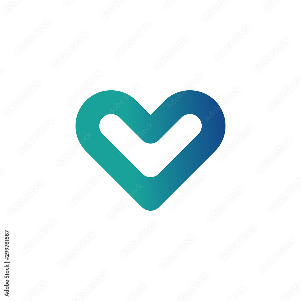 Blue Heart Logo Design Template