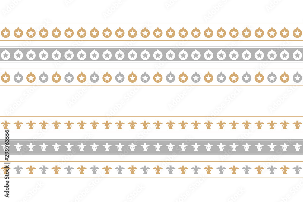 christmas seamless border set with bauble and angel pattern vector illustration EPS10 christmas seamless border set with bauble and angel pattern vector illustration EPS10