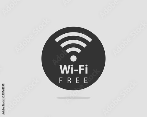 Free wi fi icon. Connection zone wifi vector symbol. Radio waves signal.