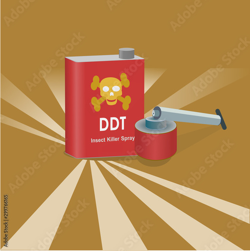 DDT bottle insect spray vector illustration.