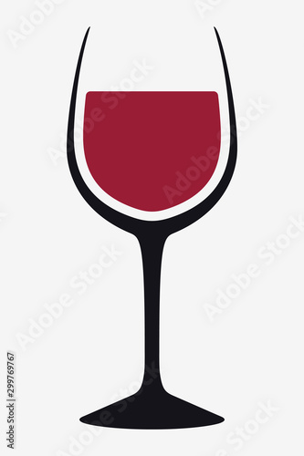 Vector Silhouette Wine Glass. Icon, Symbol, Logo. Alcohol Beverage