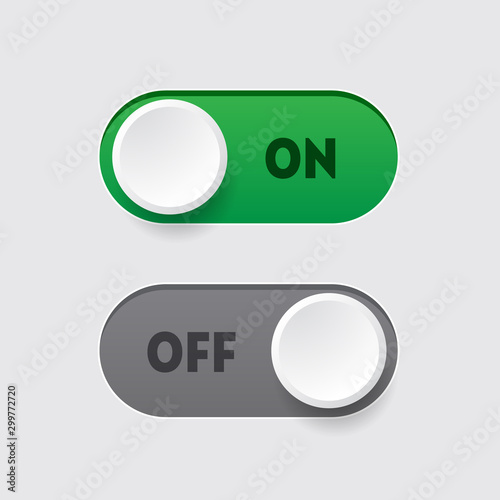 On and off tumbler. User interface element slider switch