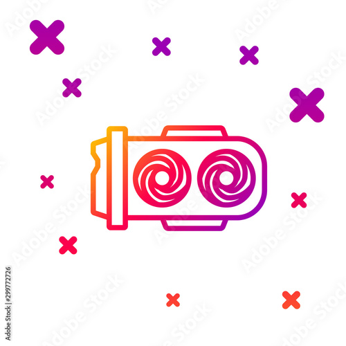 Color line Mining farm icon isolated on white background. Cryptocurrency mining, blockchain technology, digital money market, cryptocoin wallet. Gradient random dynamic shapes. Vector Illustration