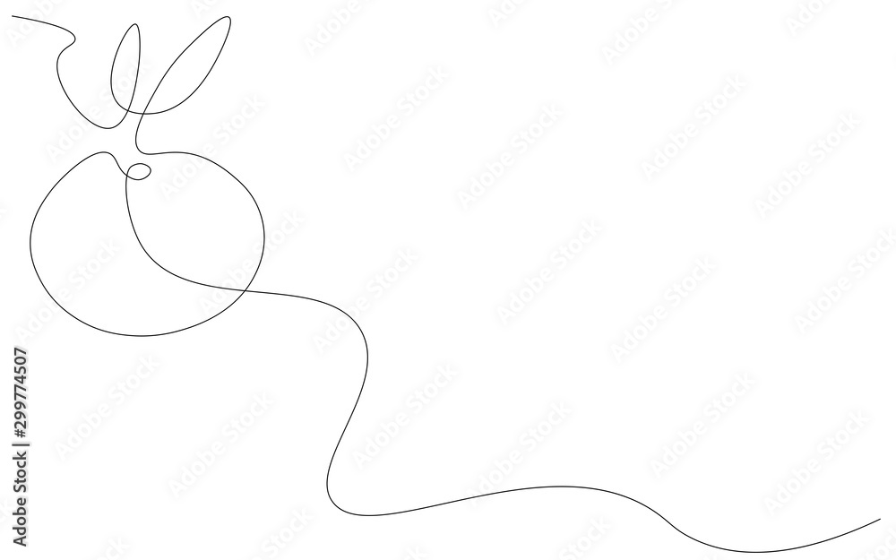 Mandarin orange, fresh fruit line draw vector illustration Mandarin orange, fresh fruit line draw vector illustration