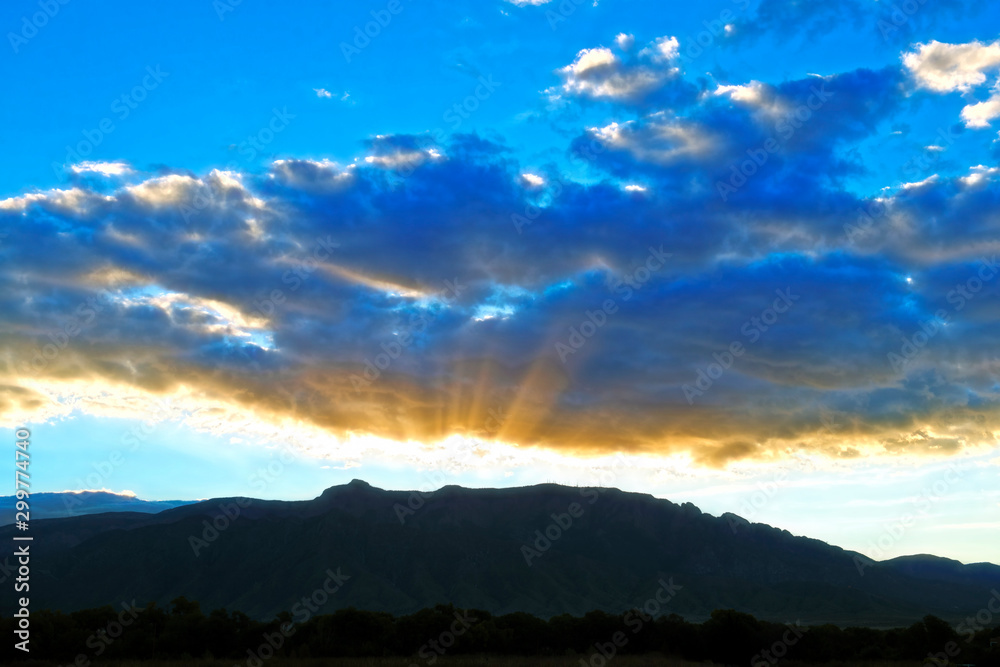 Sunrise over Mountains with Clouds