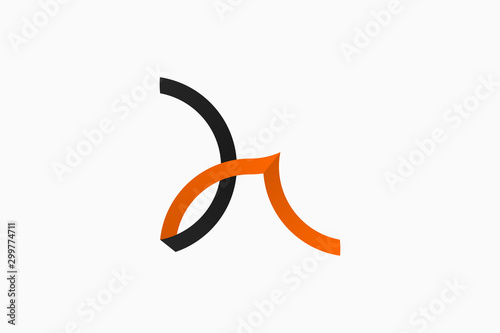 Abstract Letter H logo Ribbon Line Vector Logo Design