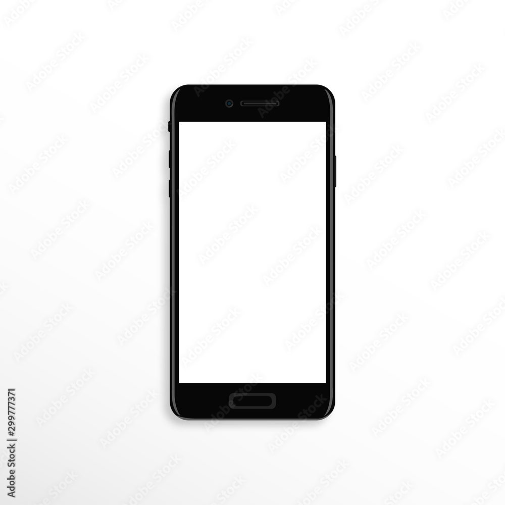 Black phone mock up with blank screen Black phone mock up with blank screen