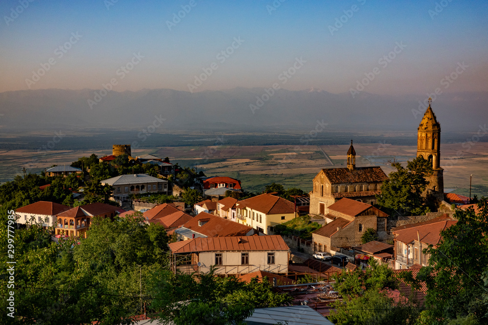 view of old town of Sighnaghi Georgia