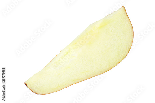 sliced date fruit isolated on white background. macro